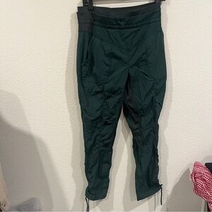 Indyeva dark green jogger style pants size small ribbed